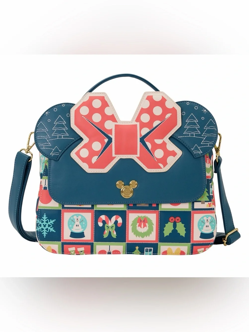 Loungefly Disney Bag Minnie Mouse Holiday Crossbody🎄🎄🆕🆕🆕